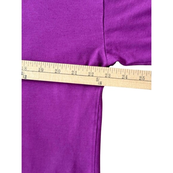 J. Jill Pima Cotton Elbow Sleeve Tee Women's Size Large Purple Soft Stretch - Picture 9 of 15